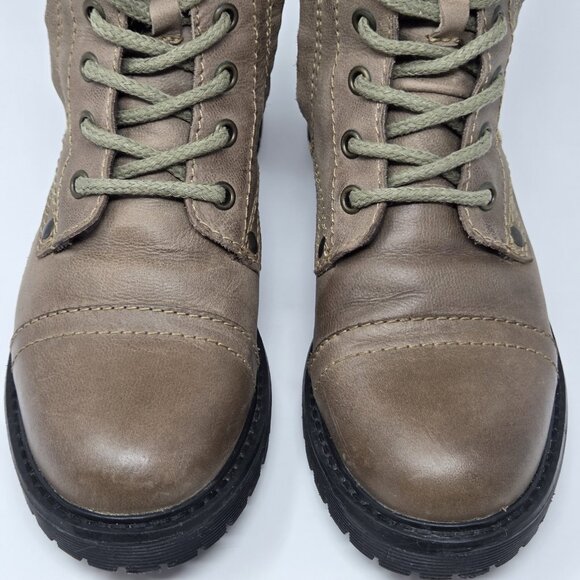 Zigi  Womens 8 Combat Boots Leather 90s Y2K Grunge Lace Military Soho Rosaline - Picture 4 of 8